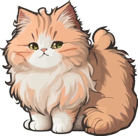 Fluffy Ragamuffin Cat Illustration AI Generative 26792827 PNG