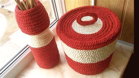 Корзина из ниток и пластика. Поделки из всякой всячины своими руками ...