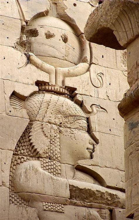 The goddess Isis, detail from the east tower of the first pylon of her ...