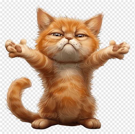 Orange cat hug, png | PNGWing