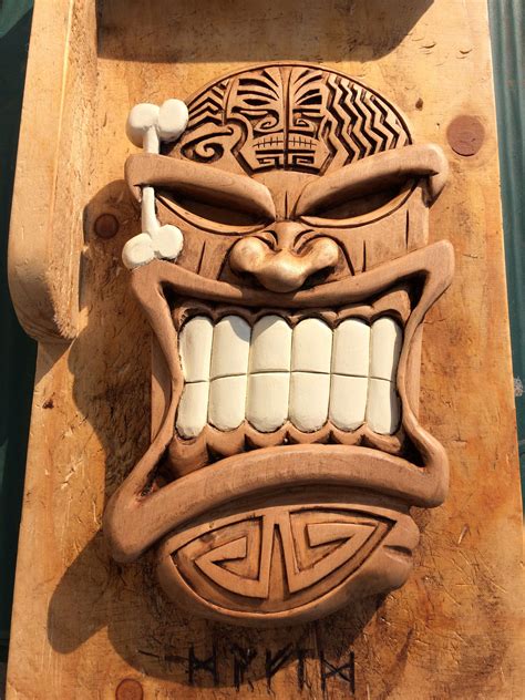 tiki face inspired  marcosmachina completed tiki faces tiki totem