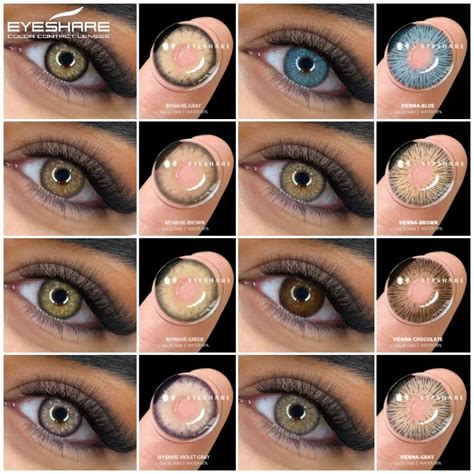 EYESHARE модные цветные контактные линзы для глаз 1 пара синих линз для ...