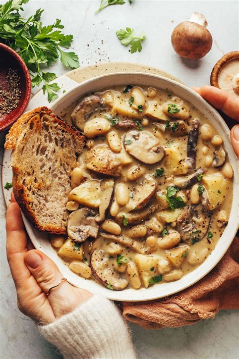 cozy white bean mushroom stew vegan recipe vegan dinner recipes