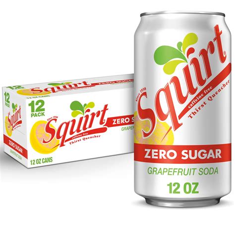 Squirt Zero Sugar Grapefruit Soda 12 fl oz Cans 12 Pack Refreshing