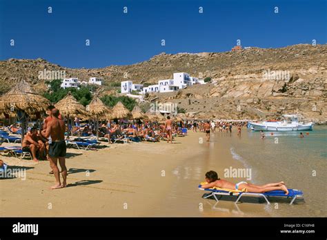 Super Paradise Beach, Mykonos, Cyclades, Greece, Europe Stock Photo - Alamy
