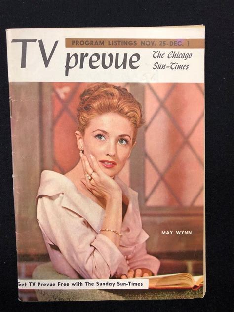 TV PREVUE Chicago Sun-Times digest November 25 1956 May Wynn cover