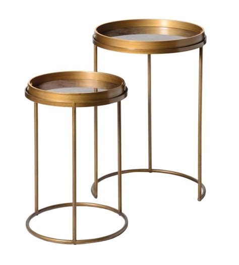 Set of 2 Bronze World Map Round Tray Tables – Chloe Jade Home