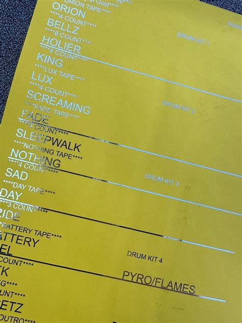 Metallica Setlist M72 Tour Concert Foiled Setlist Souvenir choose Your ...