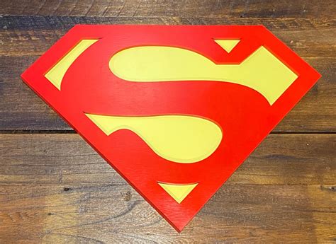 Superman chest emblem logo Red and Yellow Classic Christopher | Etsy