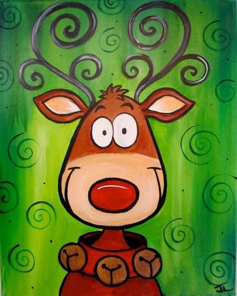 Reindeer Christmas Painting at PaintingValley.com | Explore collection ...