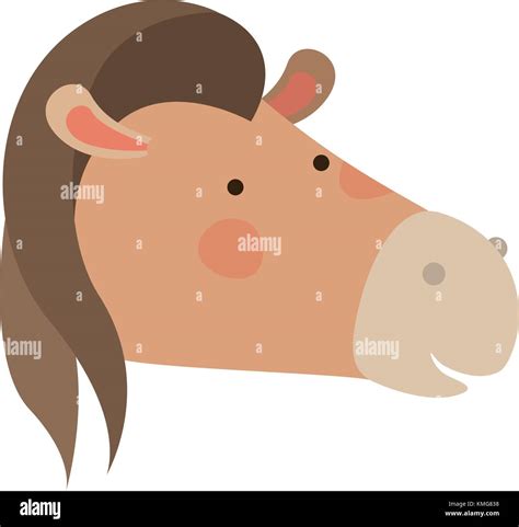 horse cartoon head colorful silhouette in white background Stock Vector ...