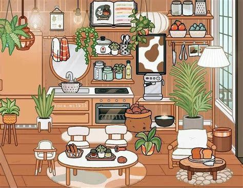 a living room filled with furniture and lots of plants on the wall next ...