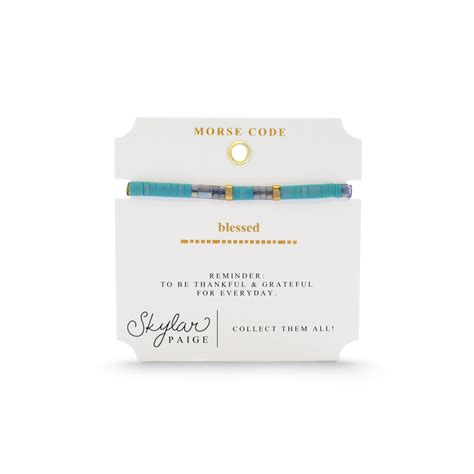 Skylar Paige - BLESSED - Morse Code Tila Beaded Bracelet - Treasured T