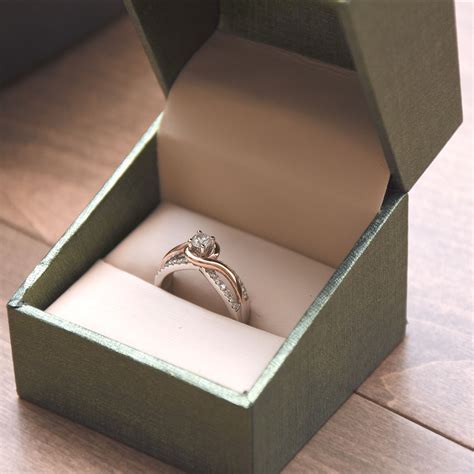 Metallic Green Engagement Ring Box
