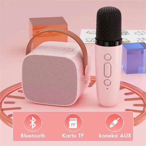 jual speaker mini speaker bluetooth karaoke set lengkap speaker
