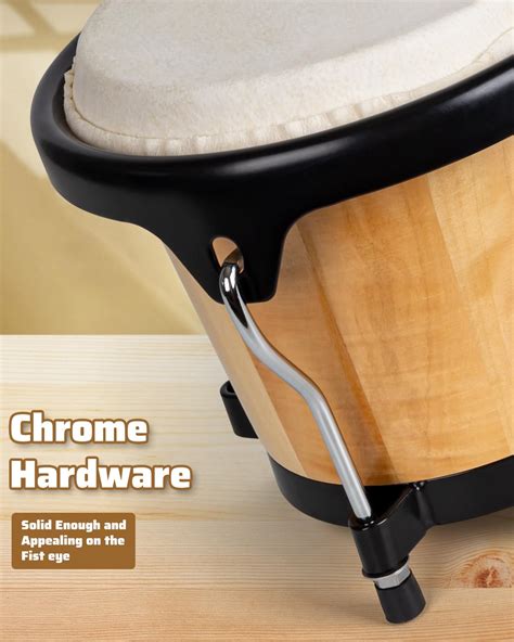 Snapklik.com : Bongo Drum 6and 7 For Adults Beginners, Bongos Drums Set Raw Goatskin Aluminum ...