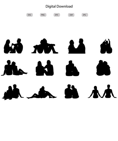 Couple Sitting Svg-couple Sitting Silhouette-couple Sitting Svg Bundle