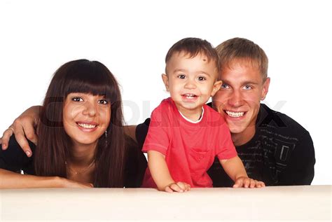 sød familie af en tre | Stock foto | Colourbox