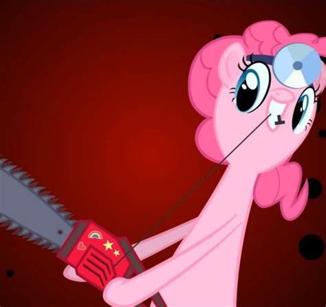 Creepy My Little Pony Image: Pinkie with Chainsaw