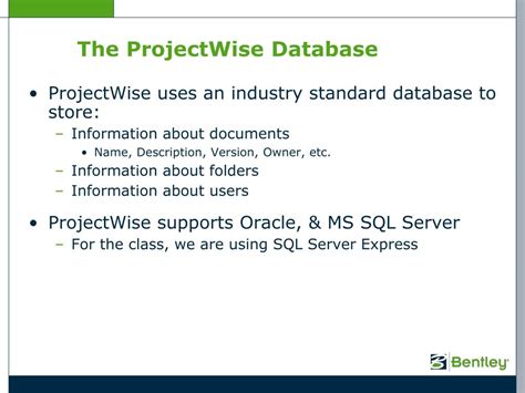 PPT - ProjectWise 101 Chapter 1 - Installation PowerPoint Presentation ...