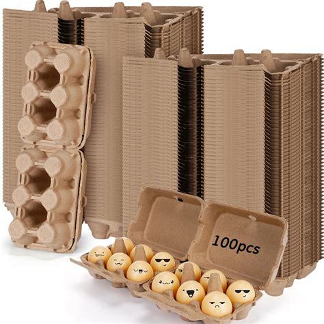 Amazon.com: Ziliny 100 Pcs Full Dozen Egg Cartons Can Split to 200 Half ...