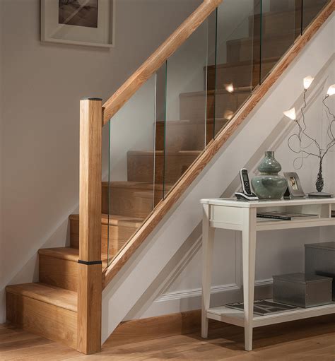 Stylish Wooden Staircase With Glass Panels – Artourney