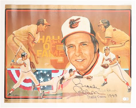 Brooks Robinson Signed Orioles 19x25 Hall Of Fame Poster Inscribed ...