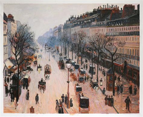 Boulevard Montmartre: Winter Morning - Camille Pissarro Paintings