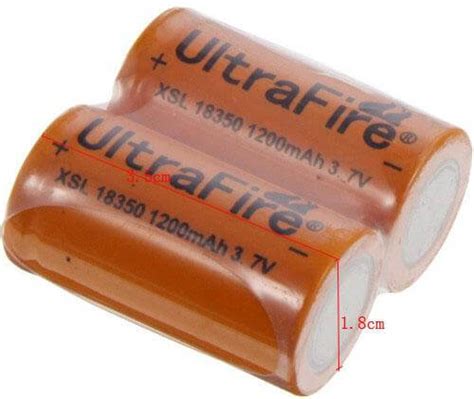 Li-Ion 18350 1200mAh 3.7V Rechargeable Batteries 1x – 100x – Laser ...