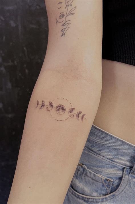 moon phases tattoo  women symbolism designs meaning