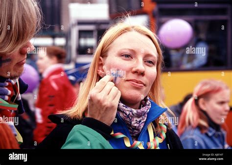 Helsinki Finland Ice hockey fans Stock Photo - Alamy