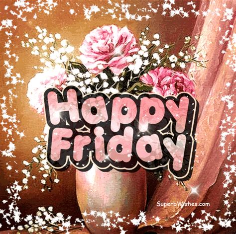 Happy Friday Animated GIF With Flower Vase | SuperbWishes.com