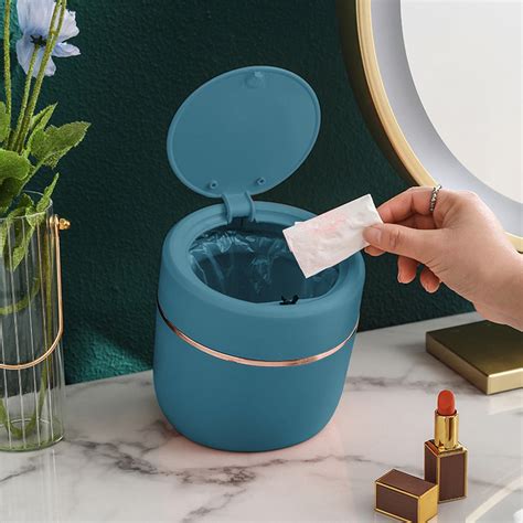 skpabo Mini Trash Can With Lid, Mini Trash Can With Lid, Desktop Mini