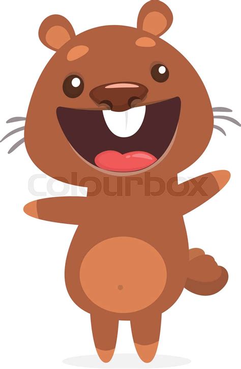 Cartoon vector illustration of funny hamster. Isolated on white | Stock ...