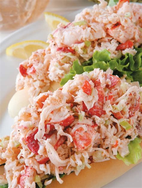 Lobster salad on roll with lettuce - Prepared Food Photos, Inc.