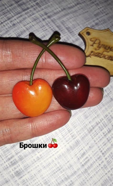 Брошки Черешня из полимерной глины | Fruit, Food, Cherry