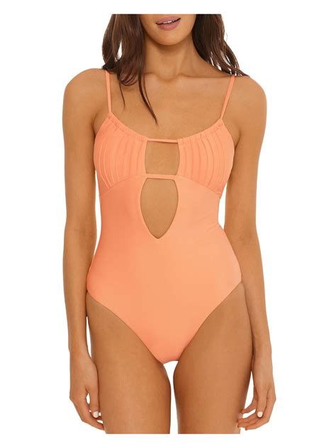 Isabella Rose Womens Sunray Maillot Cut-Out Open Back One-Piece