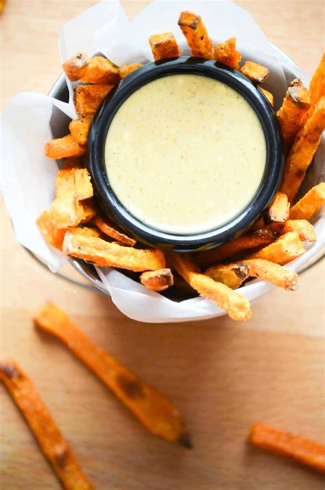 Baked Sweet Potato Fries with Maple Mustard Dipping Sauce - What the Fork