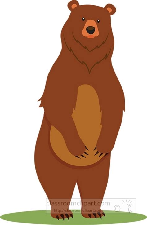 Bear Clipart-grizzly bear standing on back legs clipart