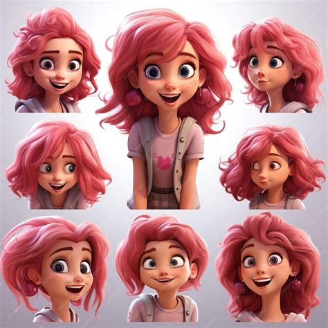 Personagem De Desenho Com Cabelo Rosa - Menina de cabelos cor-de-rosa de 6 anos, personagem de desenho animado ...