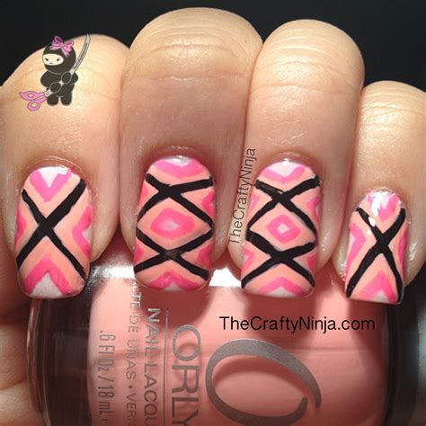 Geometric Pink Nails | The Crafty Ninja