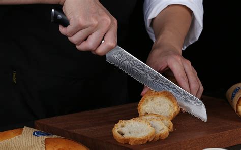 OEM Serrated Bread Knife Bulk Damascus Steel Serrated Bread Knife