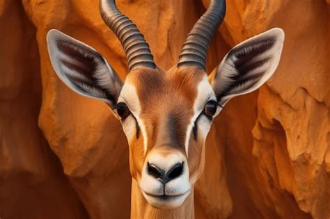 Premium AI Image | A close up of a gazelle's head with horns