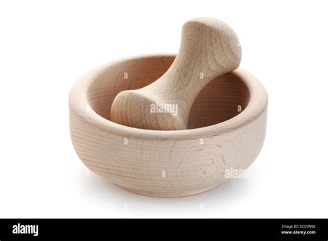 Wooden Mortar And Pestle Stock Photo - Alamy