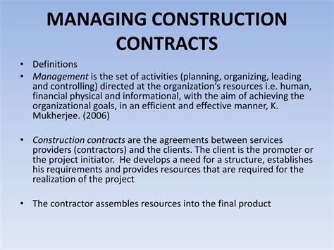 PPT - BBE 515 CONSTRUCTION CONTRACT ADMINISTRATION PowerPoint ...