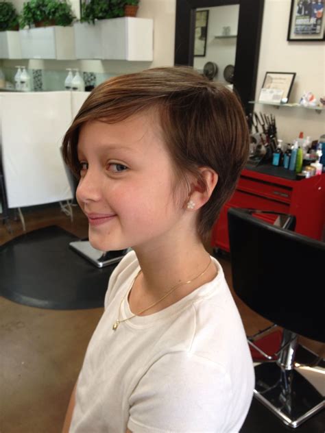 Cool pixie cut for a tween. Kids Short Haircuts, Cute Pixie Haircuts