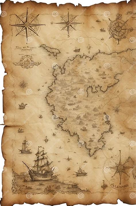 Discovering Ancient Secrets on a Treasure Map Stock Photo - Image of ...