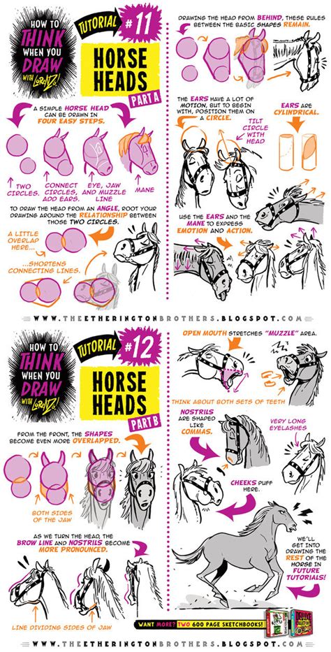 How to draw HORSES + HORSE HEADS tutorial by... - How to Art
