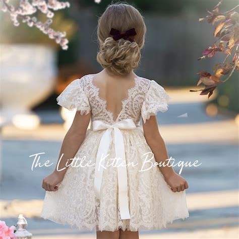 Layla Lace Flower Girl Dress - Etsy