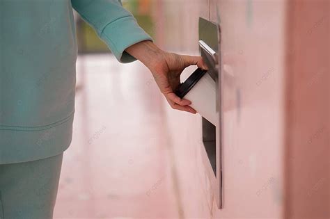 Disposing Of Coffee In Cafes Wall Garbage Chute Photo Background And ...